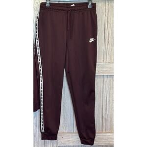 Nike Mens Maroon Sportswear Logo Tapered Leg Elastic Waist Sweatpants Size Small